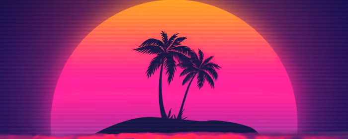 5K2K UltraWide 21:9 wallpapers (5120x2160): retrowave, tropics, island, sunset