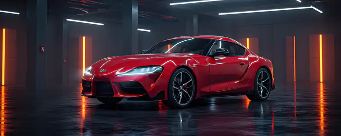 UltraWide 32:9 wall wallpapers (5120x1440): Toyota Supra, sports car, coupe, garage