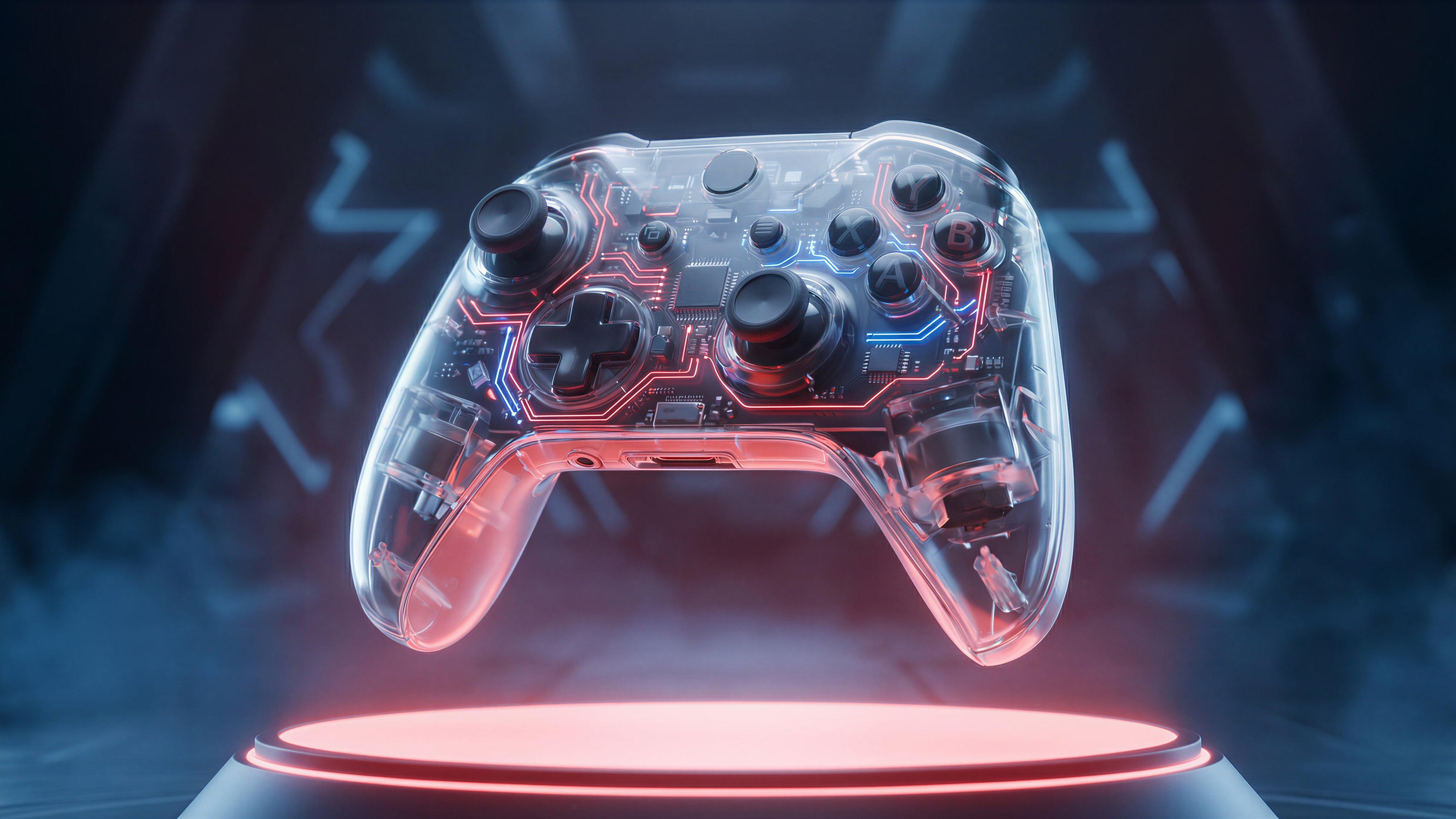 Transparent Xbox Controller with Microchip - Wallpapers for Apple iMac 21.5″ in 4096x2304 resolution