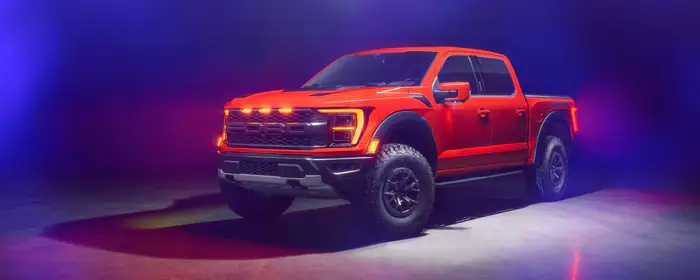 UltraWide 32:9 обои освещение (3840x1080): Ford F-150 Raptor, грузовик, пикап, Внедорожник