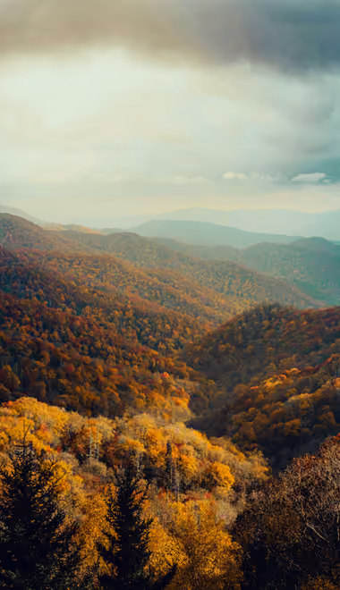 Nature wallpapers: autumn, mountains, valley, sunset