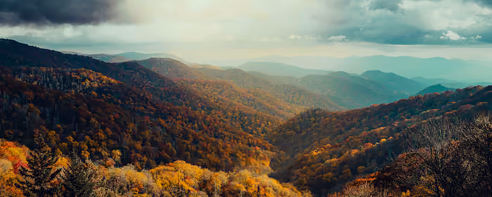 UltraWide 21:9 обои (3440x1440): осень, горы, долина, закат