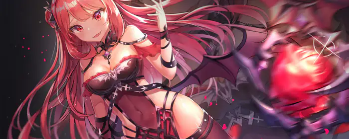 UltraWide 32:9 wallpapers (5120x1440): anime girl, succubus, red hair, red eyes