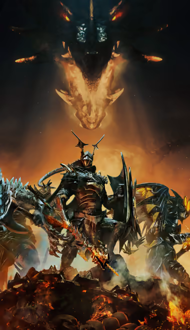 Обои дракон для Xiaomi 13 Ultra/14 Ultra/15 Ultra/17 Pro Max, Samsung Galaxy S20/S20 Ultra/S21 Ultra (1440x3200): Dragonkin The Banished, монстр, пещера, постер