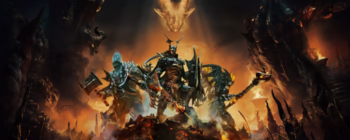 Обои демон для двух мониторов (7680x2160): Dragonkin The Banished, монстр, пещера, постер