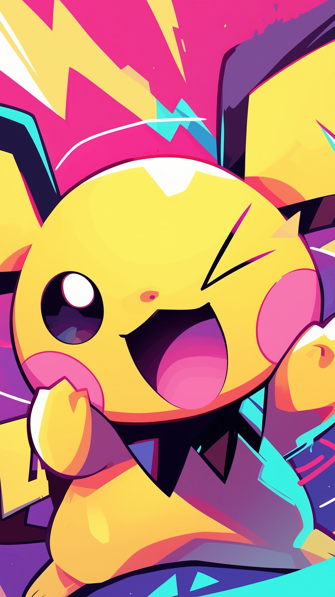 Pikachu with Lightning Effects - Wallpapers for Samsung, Honor, Sony in 1080x1920 resolution