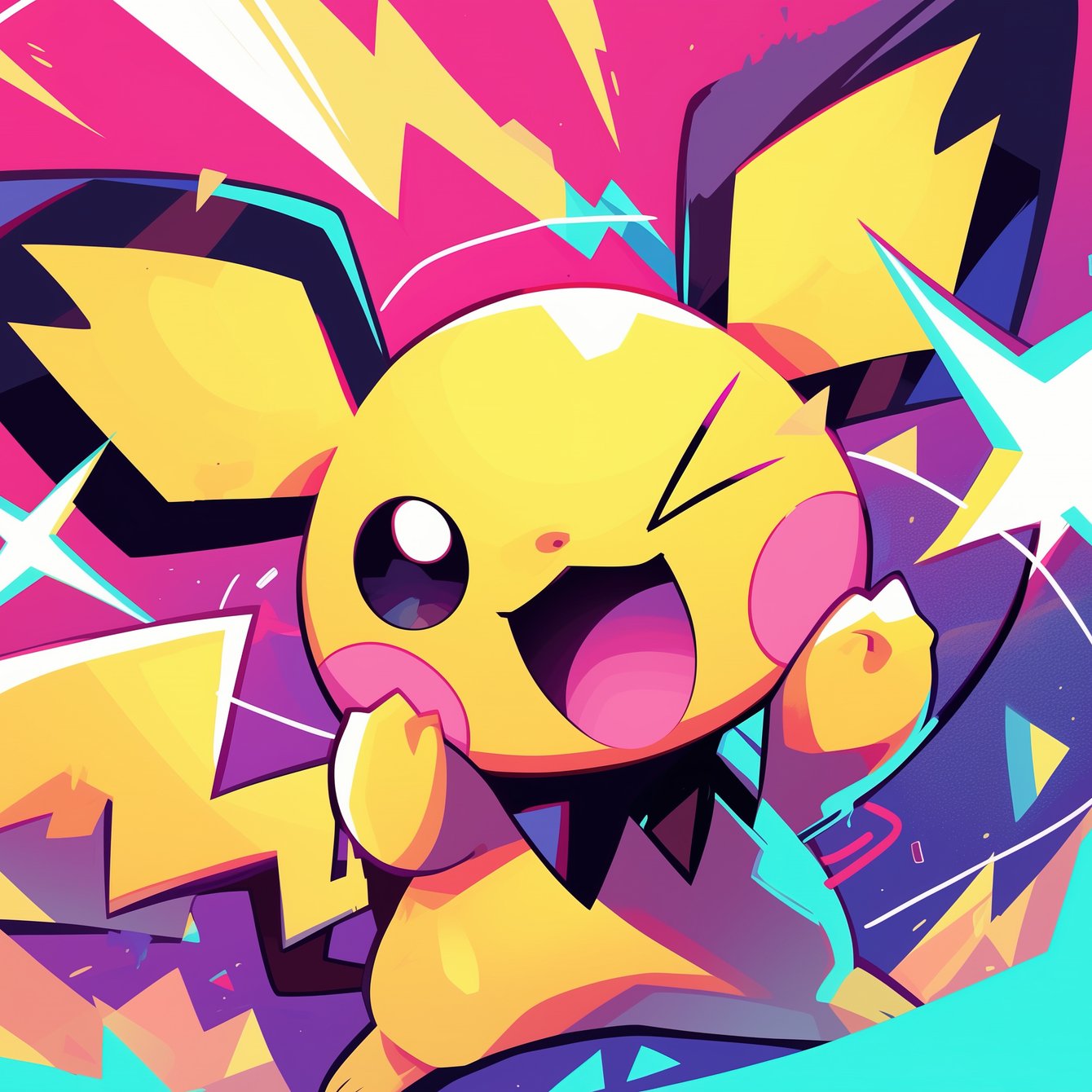 Pikachu with Lightning Effects - Wallpapers for Samsung Galaxy Tab in 1340x1340 resolution