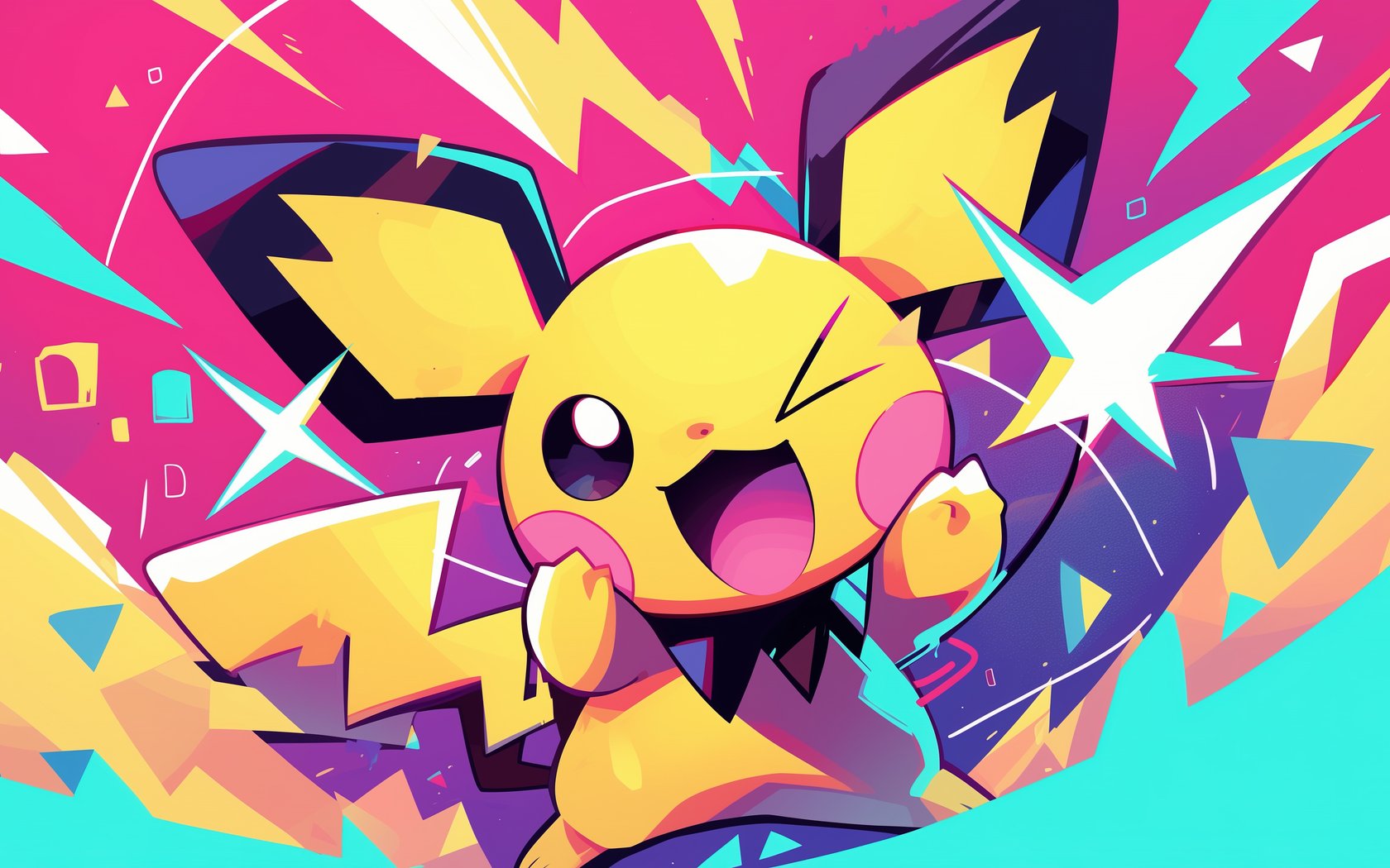 Pikachu with Lightning Effects - WSXGA+ wallpapers in 1680x1050 resolution