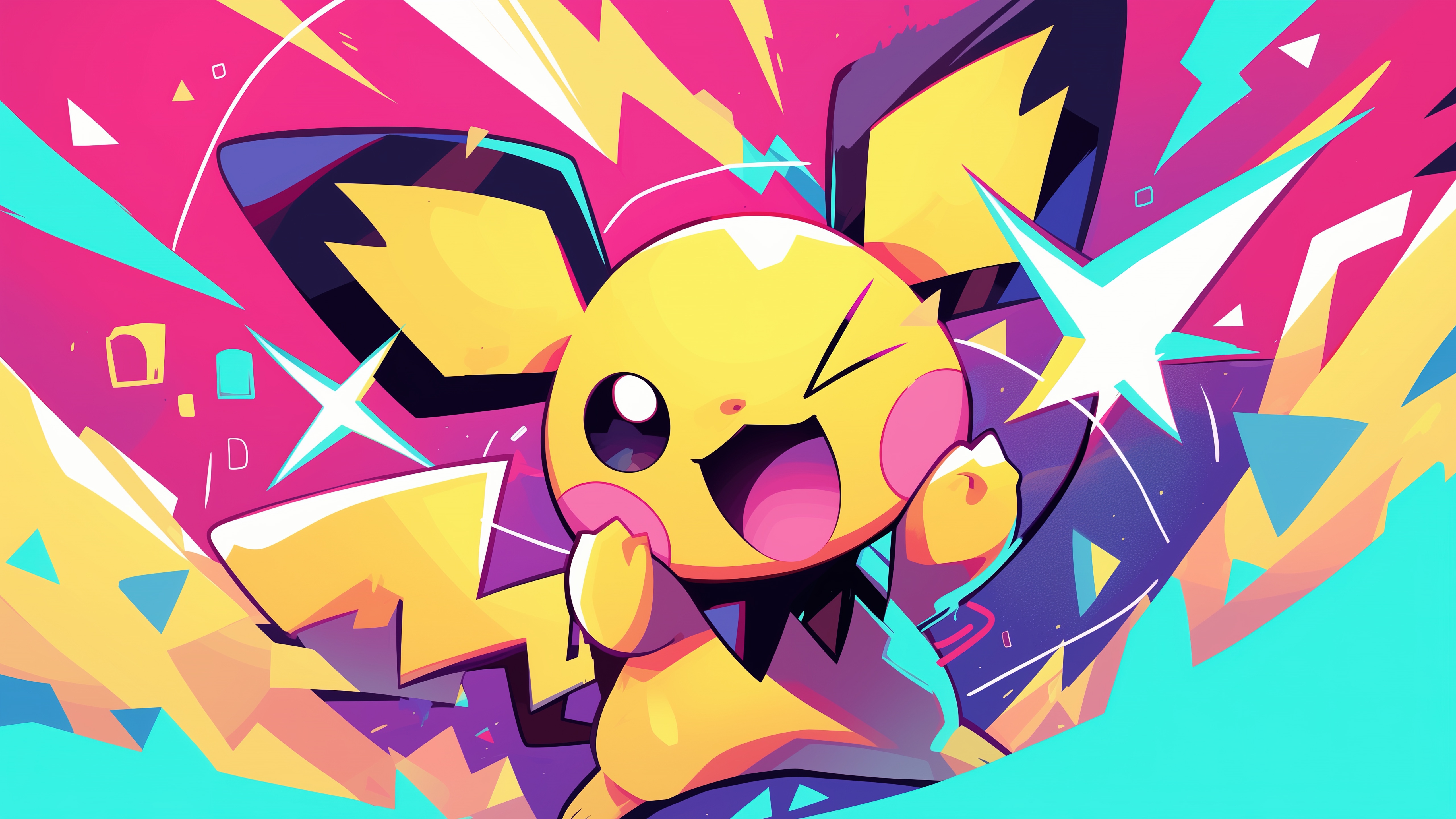 Pikachu with Lightning Effects - 5K wallpapers in 5120x2880 resolution