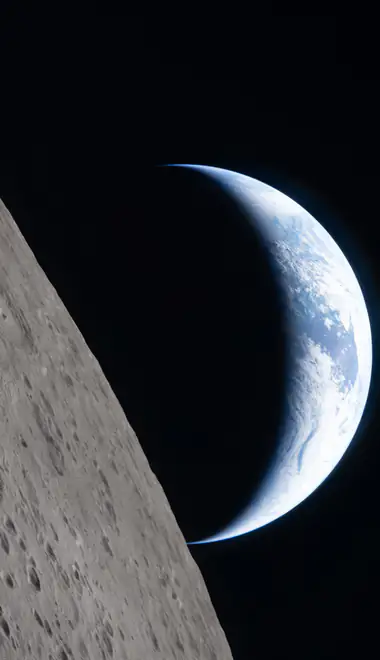 Обои для iPhone 17 Pro/17/16 Pro (1206x2622): Земля, NASA, ночь, Луна