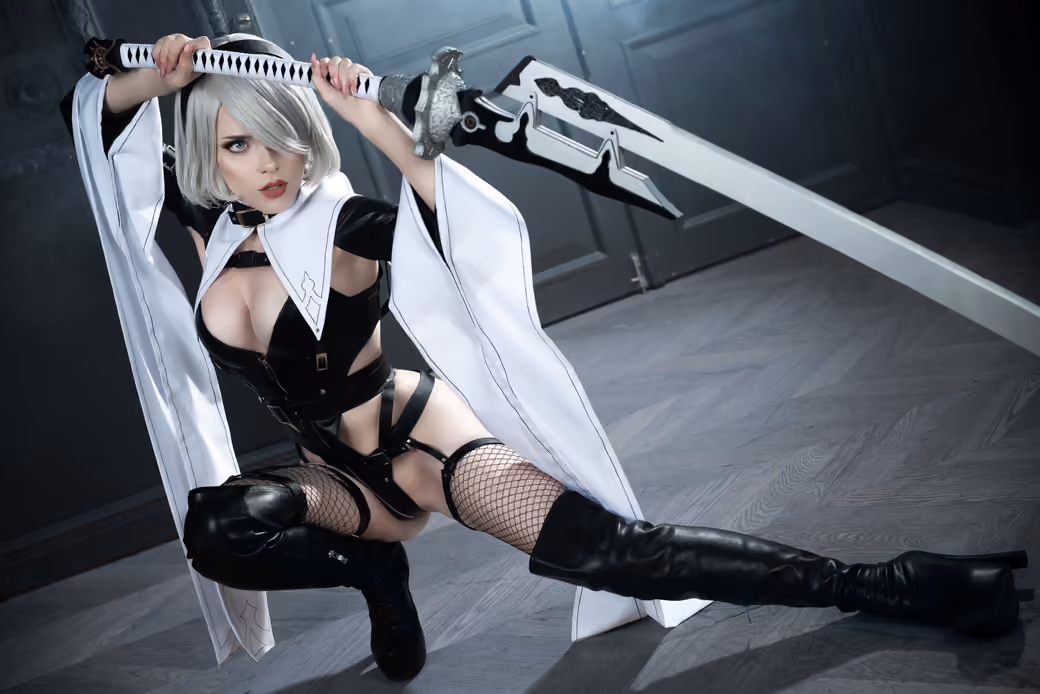 Ilona Bugaeva as 2B Cosplay — desktop and phone wallpaper, free download