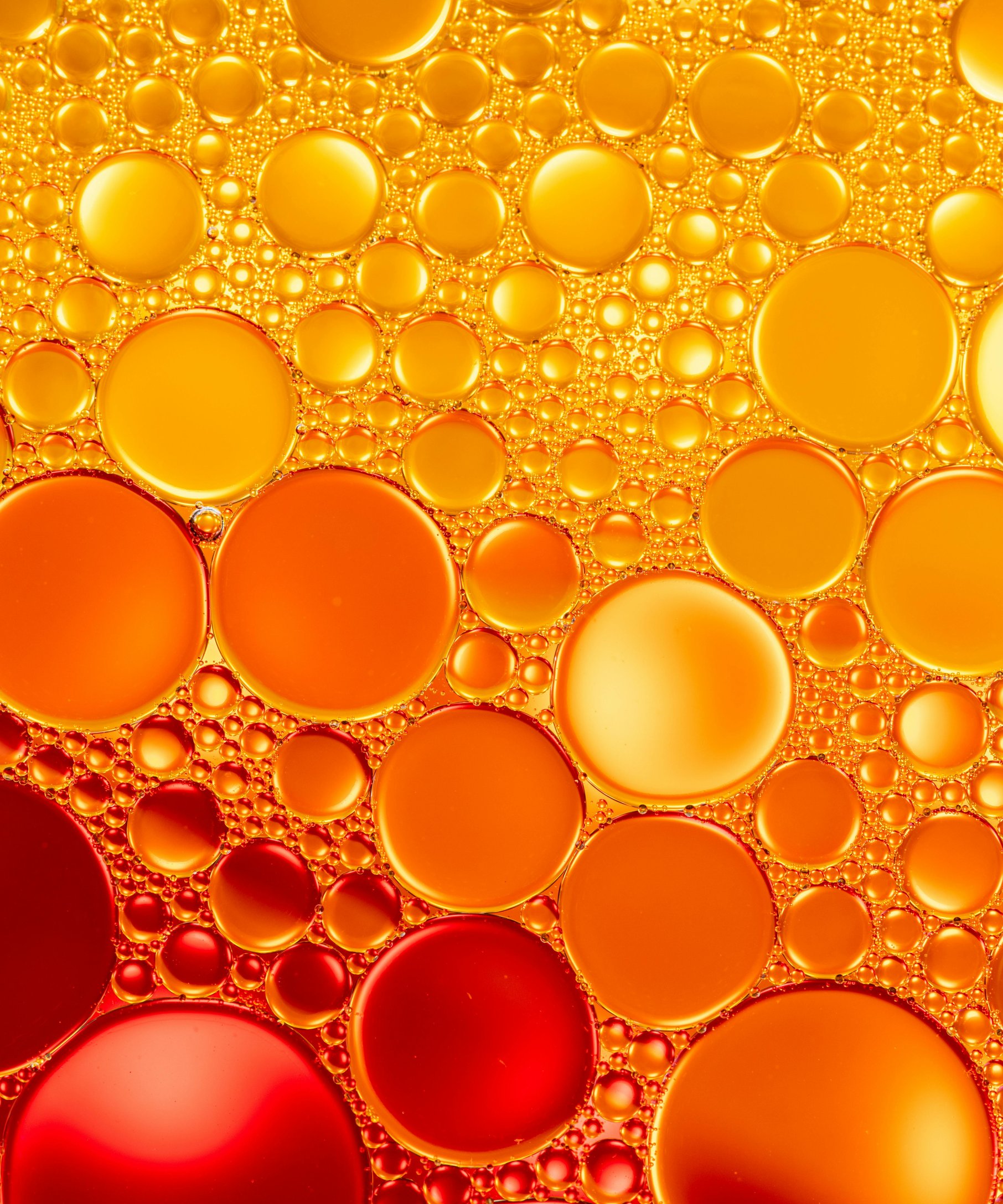 Macro Orange and Red Bubbles - Wallpapers for Samsung Galaxy Z Fold4/Z Fold5/Z Fold6 in 1812x2176 resolution