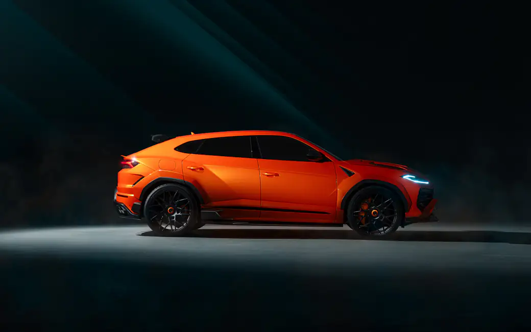 Orange Lamborghini Urus SE Widetrack — desktop and phone wallpaper, free download