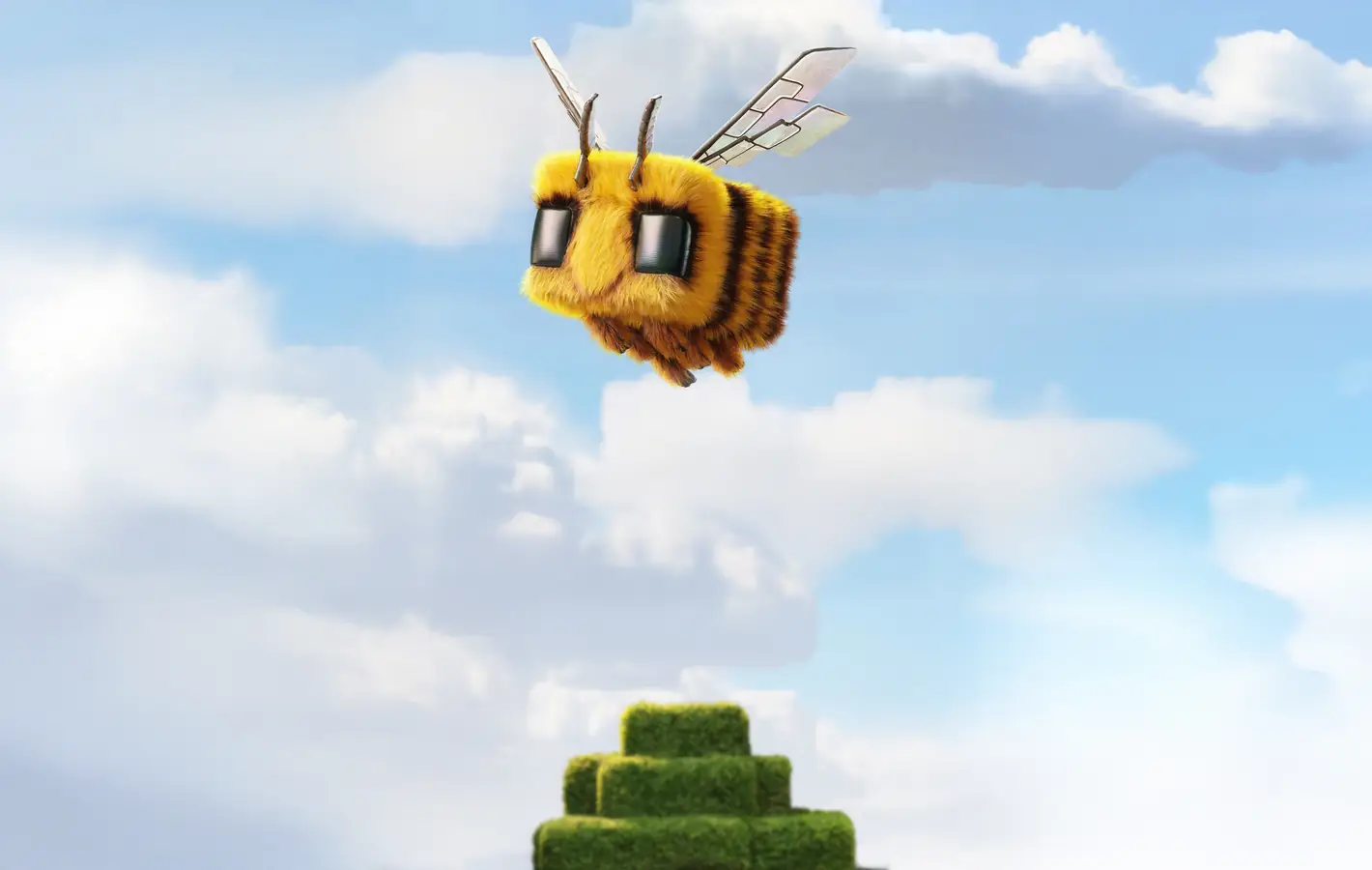 The Bee from Minecraft Movie 2025 — desktop and phone wallpaper, free download
