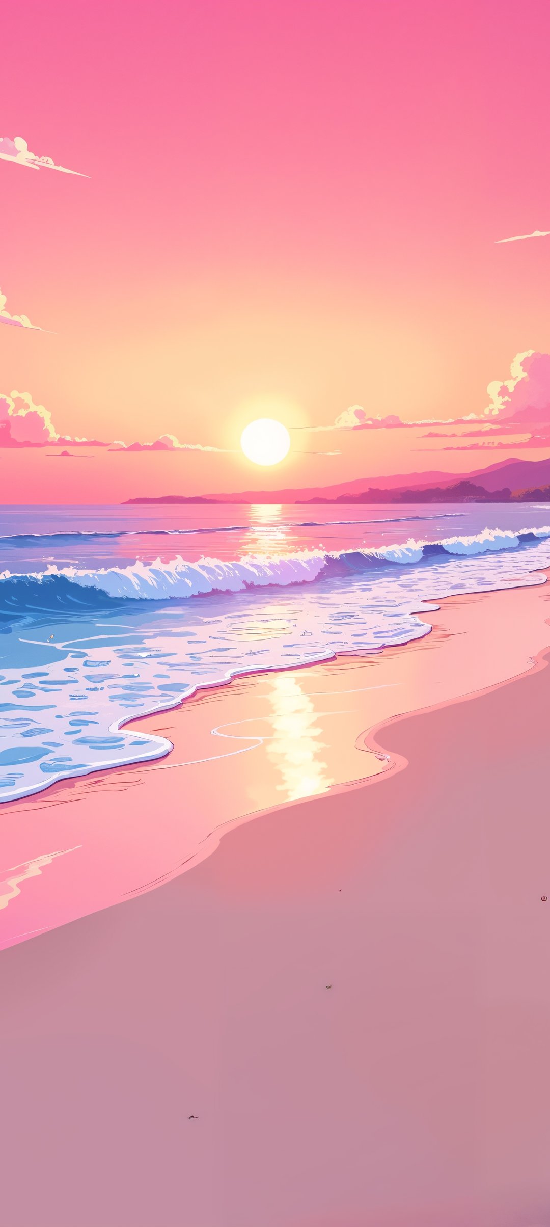 Relaxing Tropical Beach Sunset - Wallpapers for Samsung Galaxy A13/A14/A53, Realme 12 Pro 5G, POCO M5 in 1080x2408 resolution