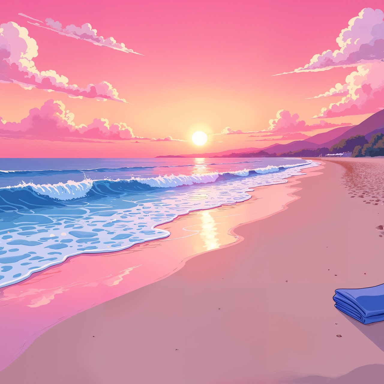 Relaxing Tropical Beach Sunset - Wallpapers for Lenovo, Huawei in 1280x1280 resolution