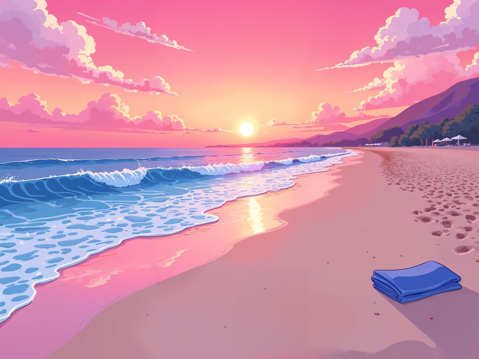 Relaxing Tropical Beach Sunset - UXGA wallpapers in 1600x1200 resolution