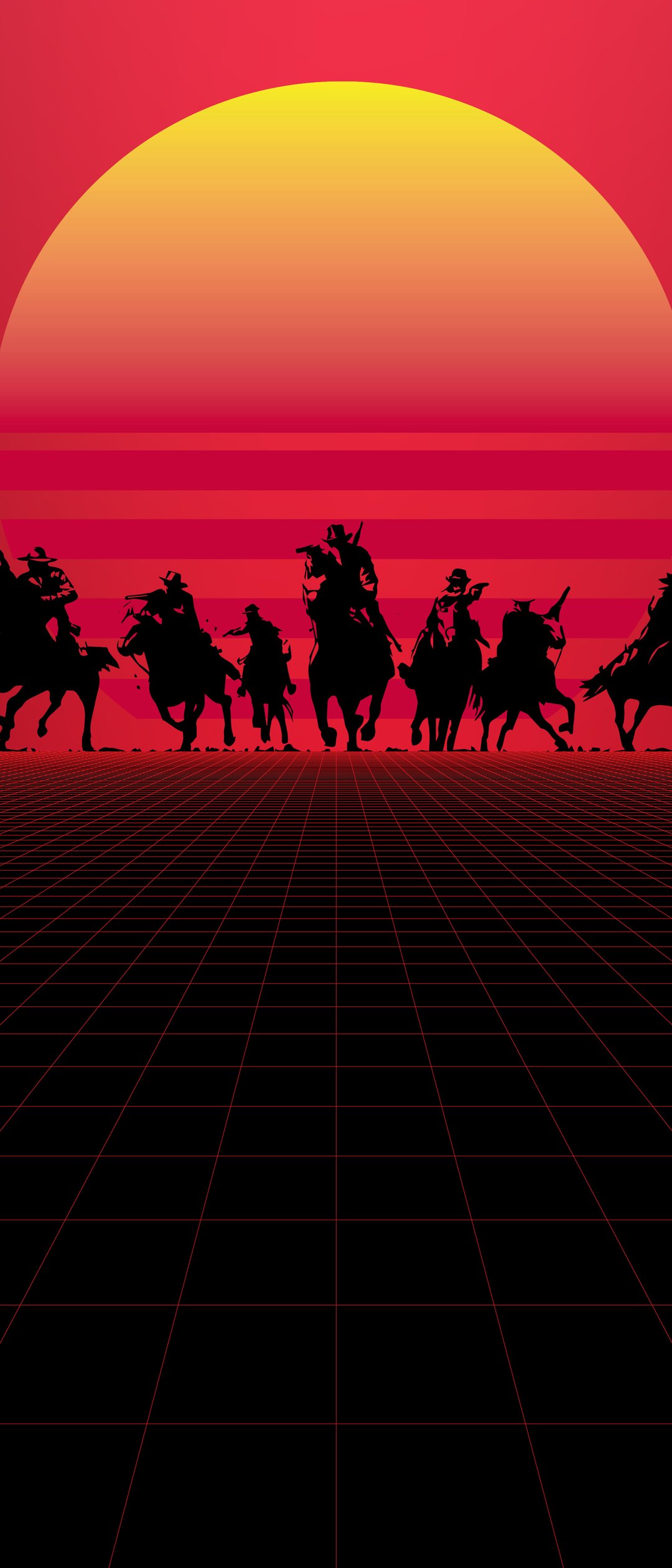 Red Dead Redemption Sunset Silhouettes - Wallpapers for Samsung Galaxy Z Flip7, Sony Xperia 5 II/5 III/5 V/10 IV/10 V, Xiaomi Mix Fold 3 in 1080x2520 resolution
