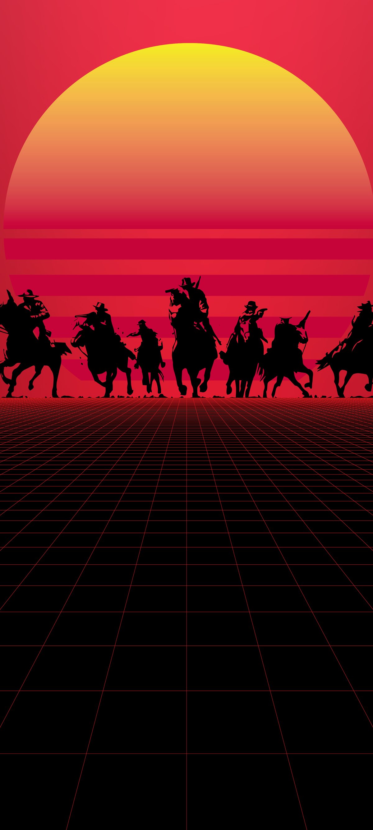 Red Dead Redemption Sunset Silhouettes - Wallpapers for Xiaomi 15 in 1200x2670 resolution