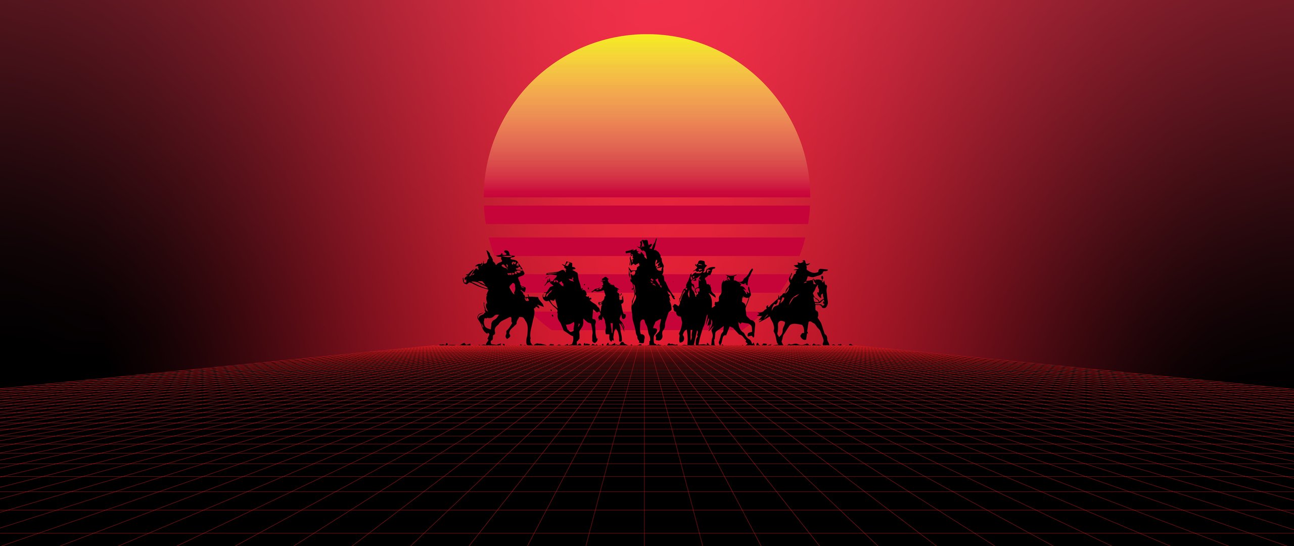 Закат в Red Dead Redemption - UltraWide 21:9 обои в разрешении 2560x1080