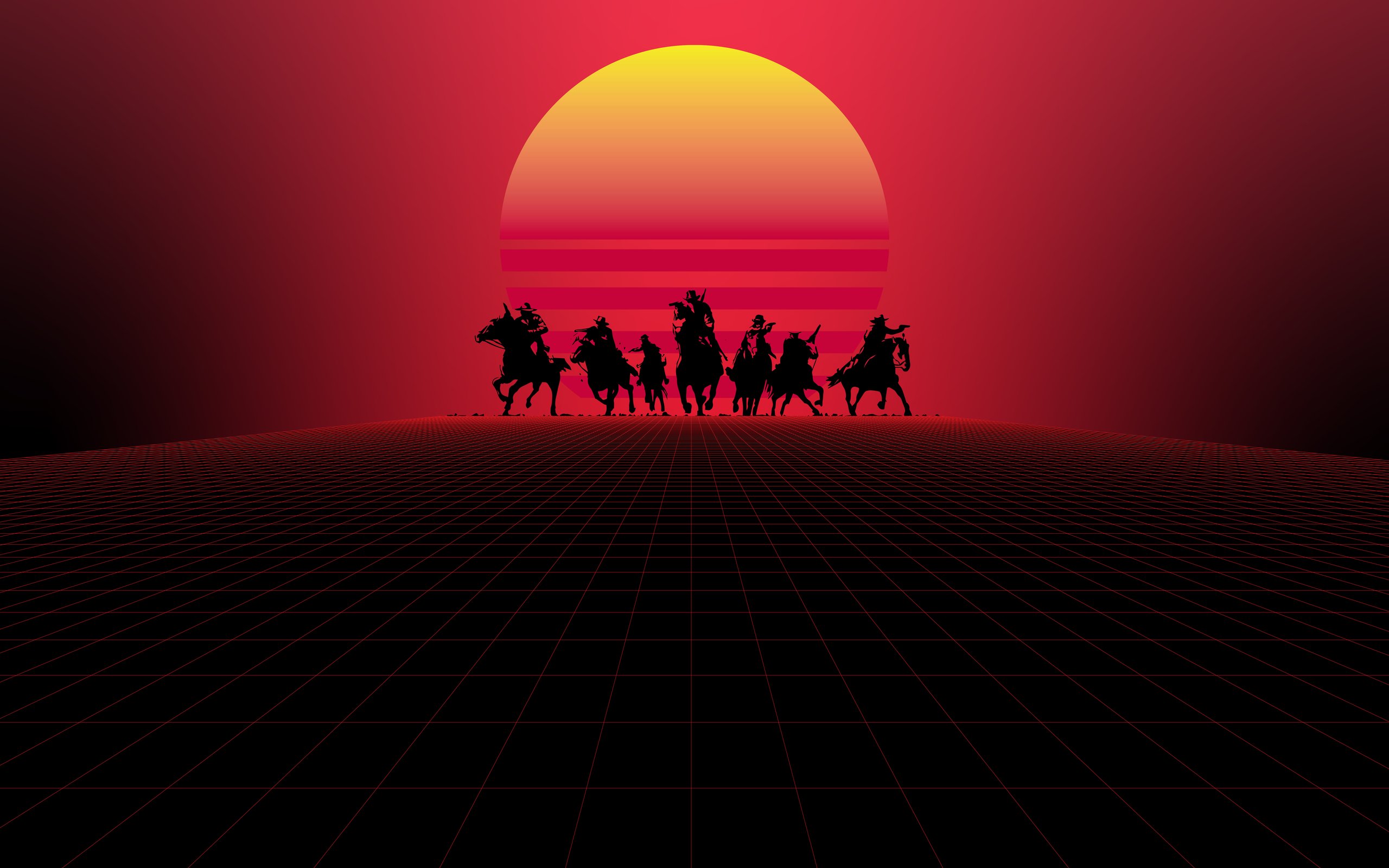 Red Dead Redemption Sunset Silhouettes - WQXGA and for Apple MacBook Air 13 wallpapers in 2560x1600 resolution