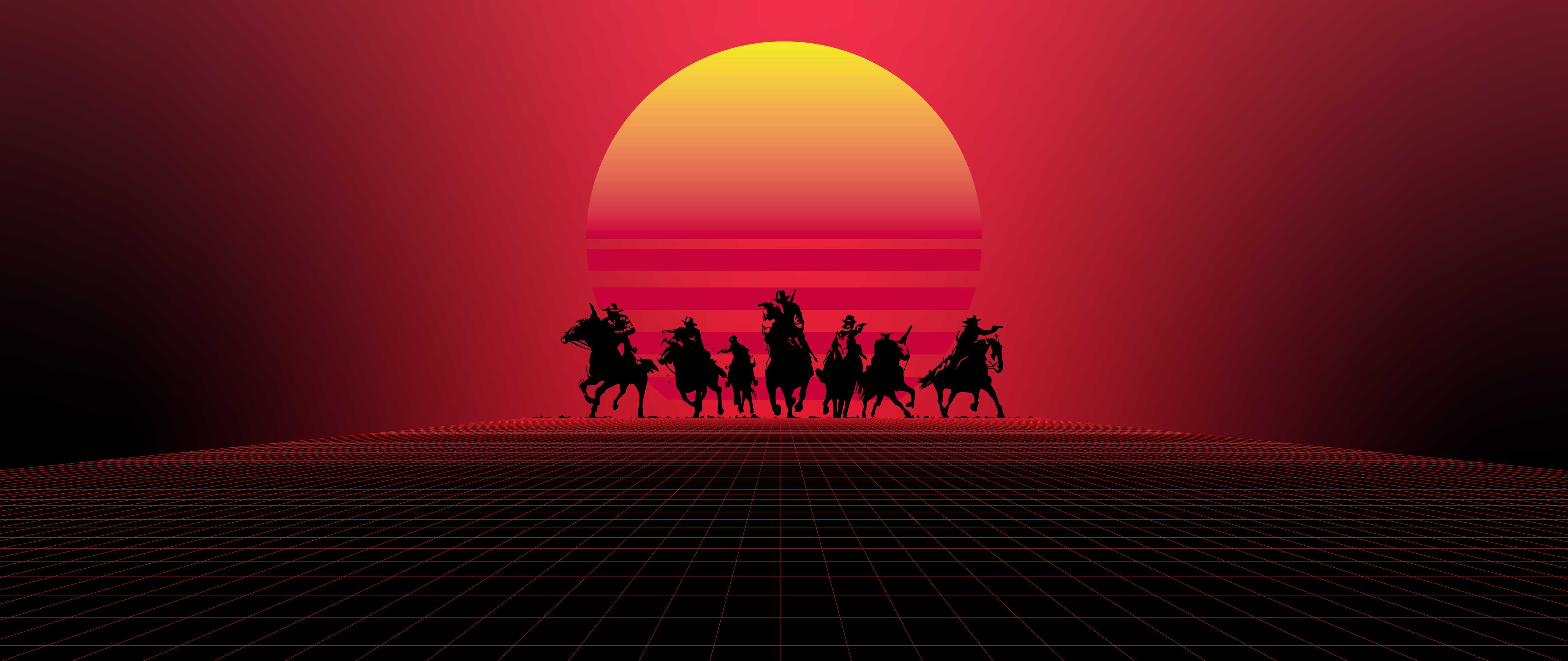 Red Dead Redemption Sunset Silhouettes - 5K2K UltraWide 21:9 wallpapers in 5120x2160 resolution