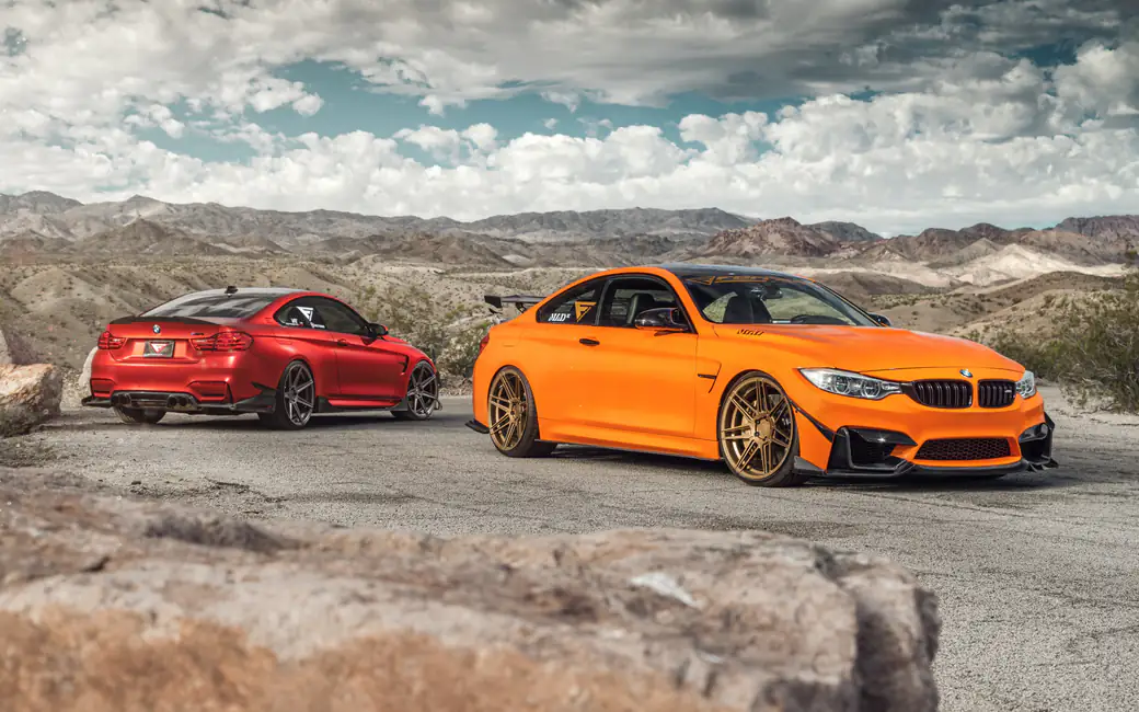 BMW M4 with carbon body kit — desktop and phone wallpaper, free download