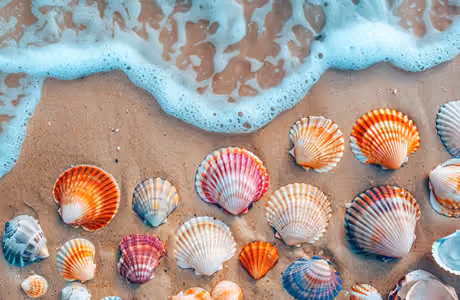 Nature wallpapers: beach, seashell, summer, sand