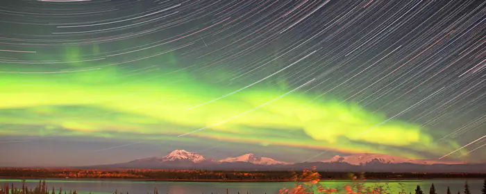 Nature wallpapers: aurora, light trails, mountains, night