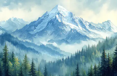 pine Wallpapers for iPad Retina (2048x2048): Alps, mountains, forest, valley