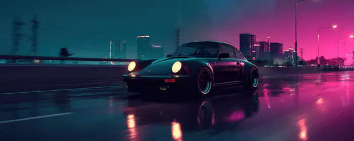 UltraWide 21:9 rain wallpapers (2560x1080): Porsche 911, night, neon, rain