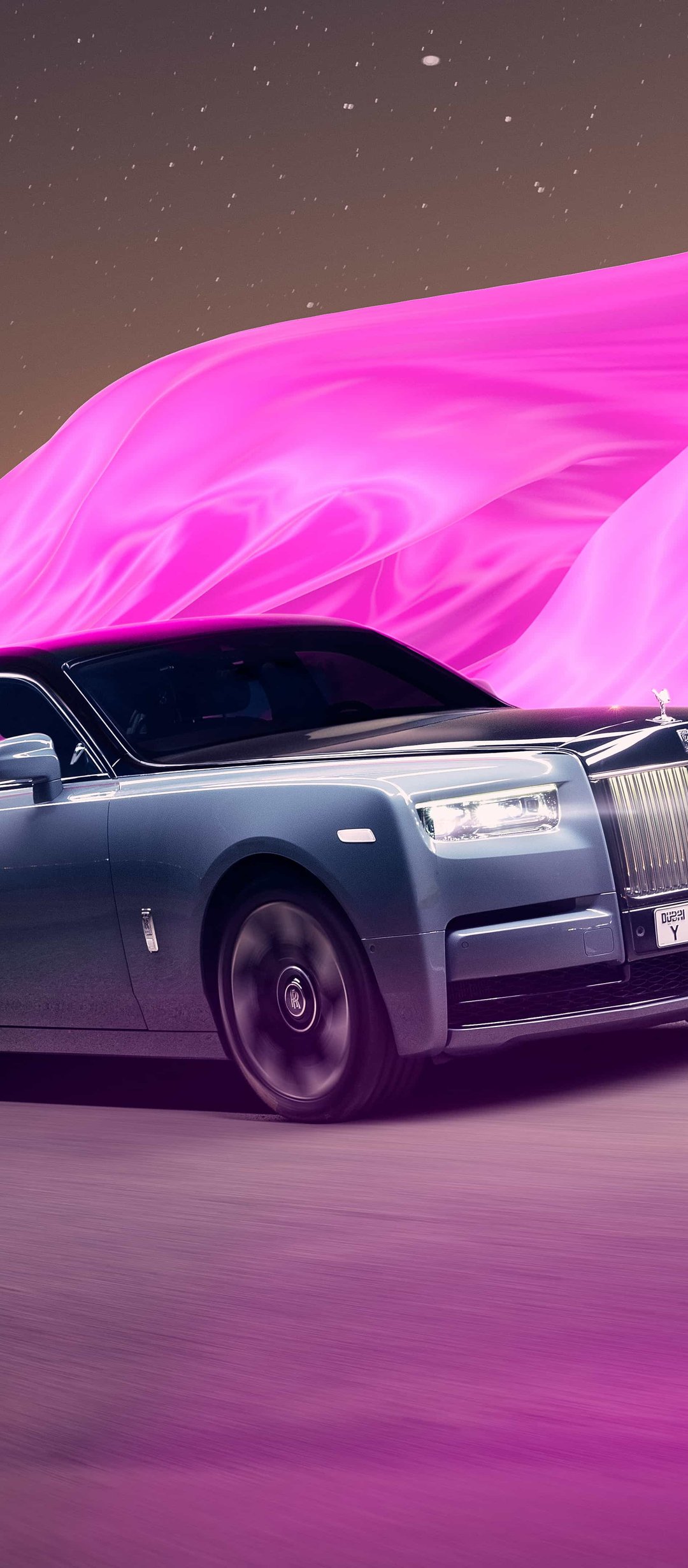 Rolls-Royce Phantom VIII ночью - Обои для TECNO/Infinix в разрешении 1080x2460