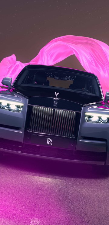 Rolls-Royce Phantom VIII вид спереди - Обои для Samsung в разрешении 360x740