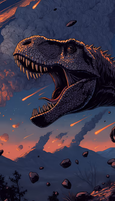 Volcano Wallpapers for iPhone 18 Pro/18/17 Pro/17/16 Pro (1206x2622): T-Rex, destruction, asteroid, mountains