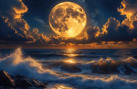 Nature wallpapers: Moon, night, clouds, sea
