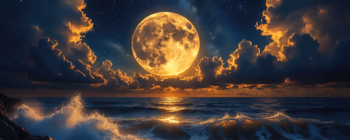 UltraWide 21:9 wallpapers (2560x1080): Moon, night, clouds, sea