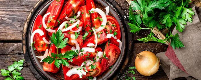UltraWide 21:9 freshness wallpapers (3440x1440): salad, dish, vegetables, tomato