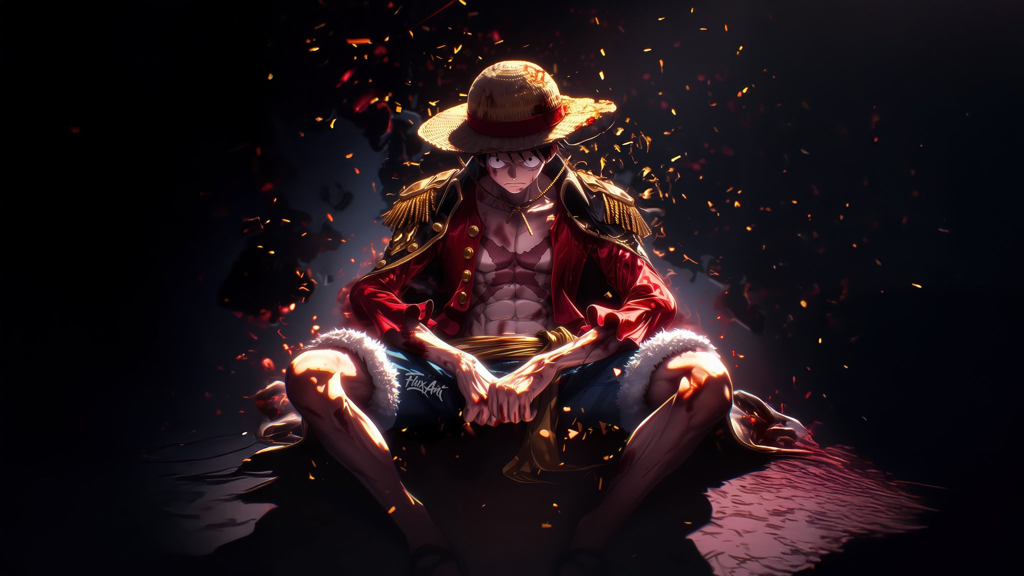 Monkey D. Luffy in Dark Night - QWXGA wallpapers in 2048x1152 resolution