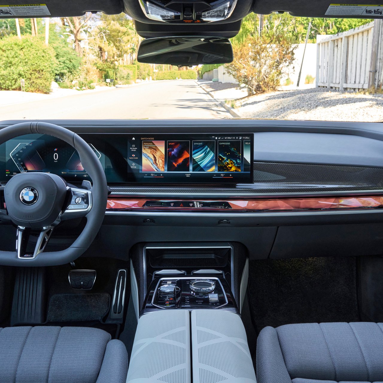 BMW 760i interior with digital dashboard - Wallpapers for Lenovo, Huawei in 1280x1280 resolution