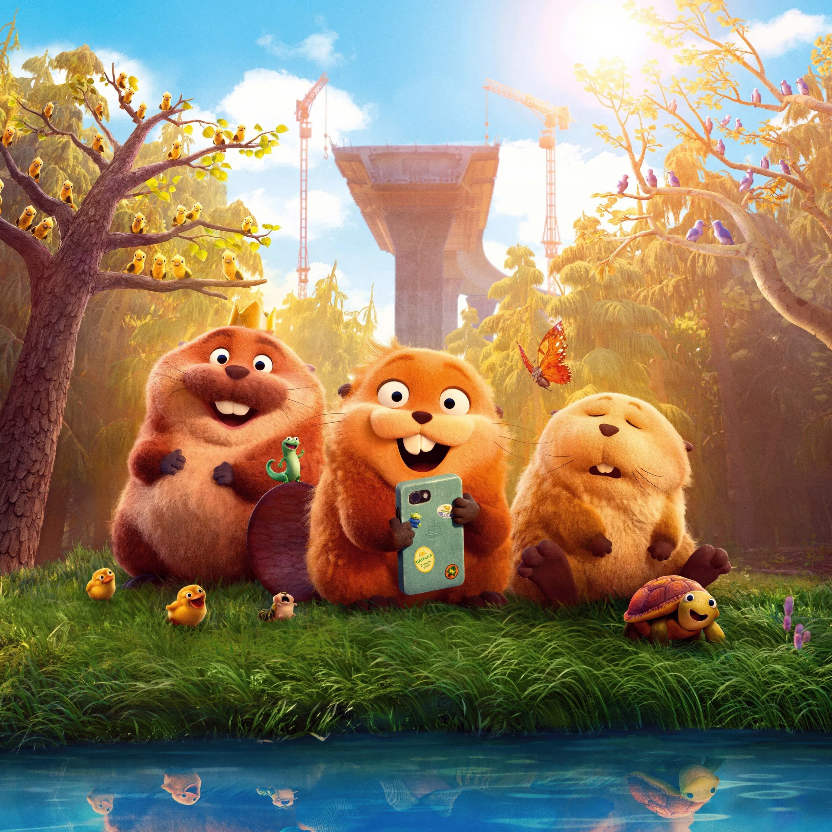 Hoppers poster with beavers - Wallpapers for iPad Pro 13″ in 2752x2752 resolution