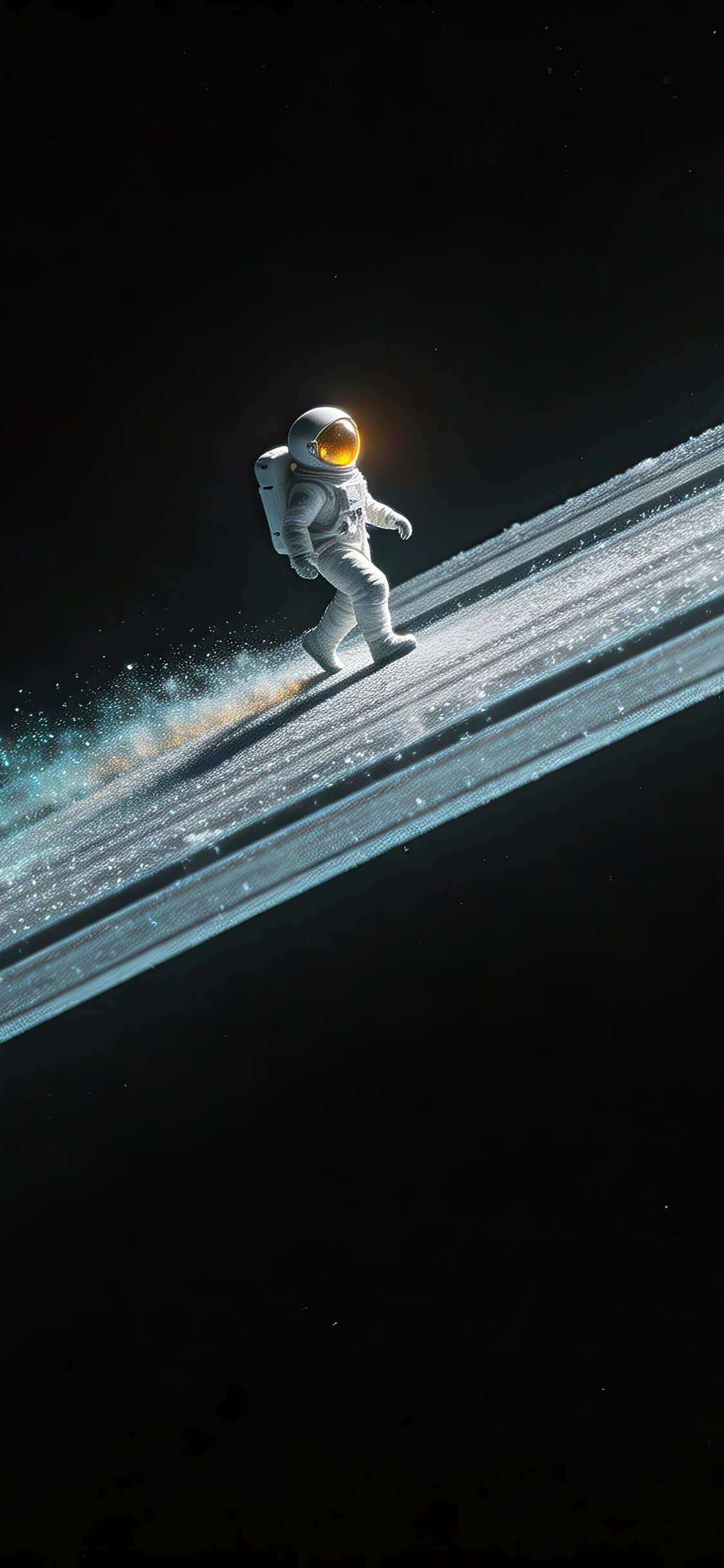 Astronaut on Glowing Dust Ring - Wallpapers for iPhone X/XS/11 Pro in 1125x2436 resolution