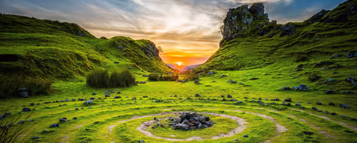 UltraWide 21:9 wallpapers (2560x1080): Scotland, hills, valley, stones