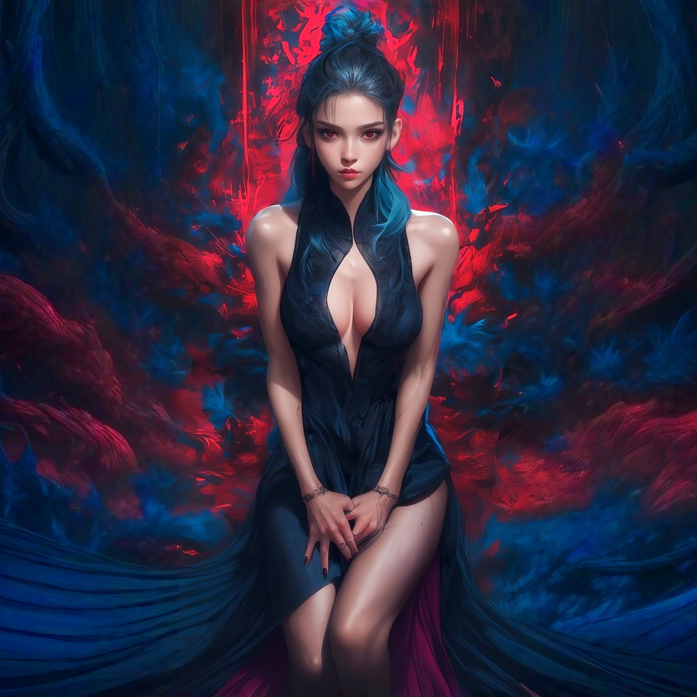 Brunette in Red Eye Makeup - Wallpapers for iPad Pro 11″ in 2388x2388 resolution