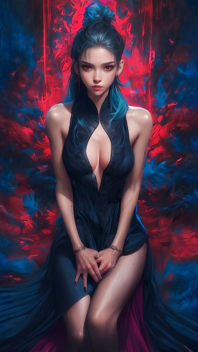 Brunette in Red Eye Makeup - Wallpapers for iPhone 5/5S/5C/SE in 640x1136 resolution