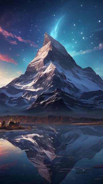 Sunset over a high mountain - Wallpapers for Nokia, Samsung in 360x640 resolution