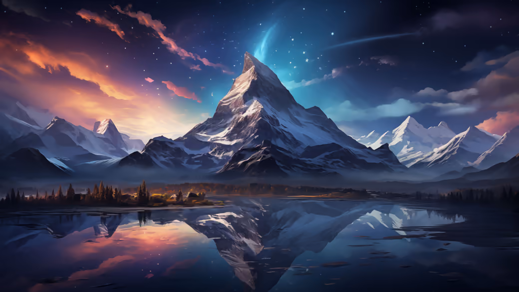 Sunset over a high mountain - Wallpapers for Apple MacBook 16″ in 3072x1920 resolution