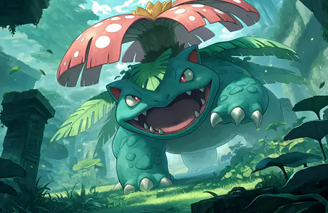 XVGA обои аниме (1024x768): Venusaur, Покемон, джунгли, тропики