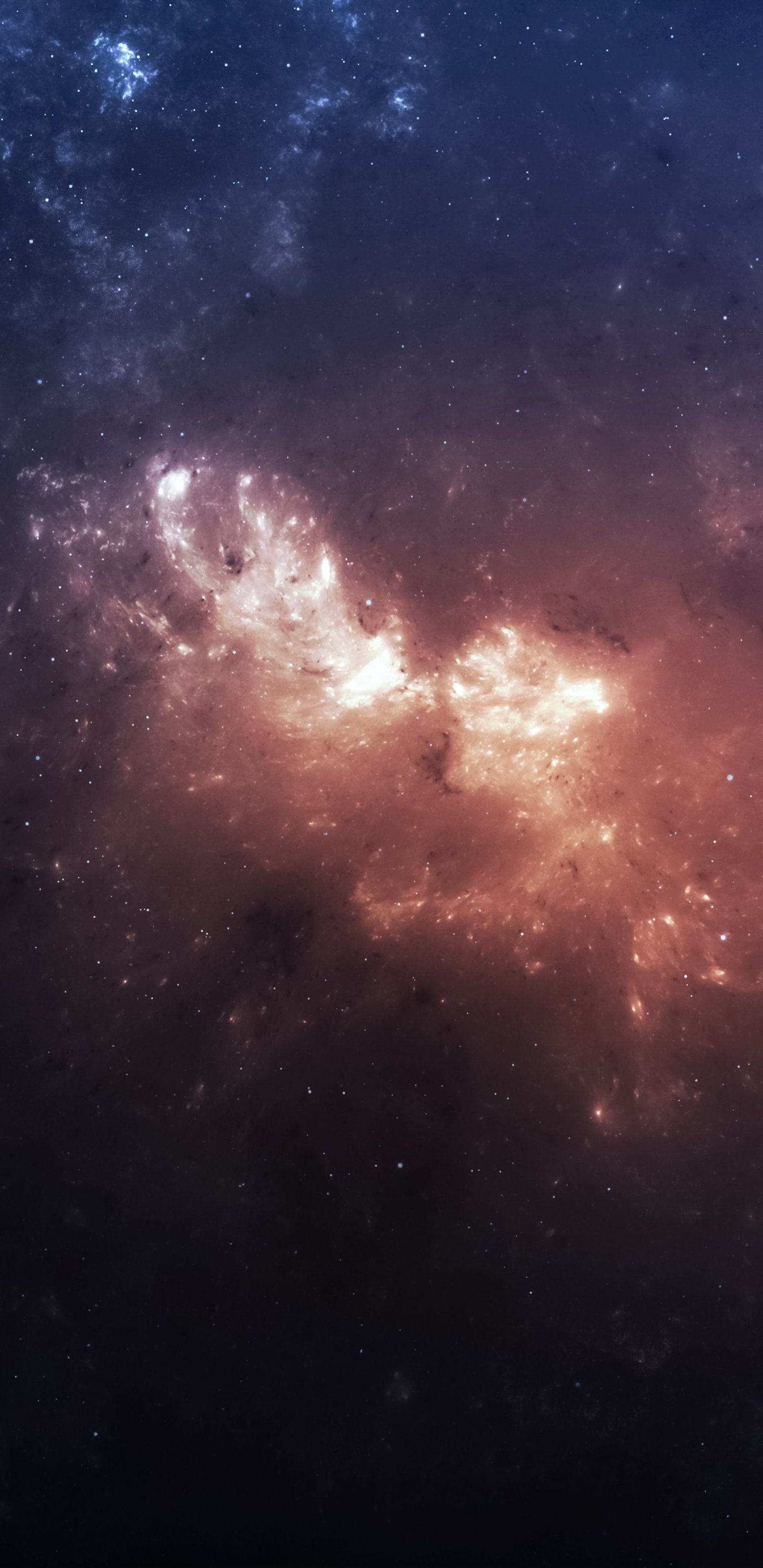 Orange Nebula in Dark Space - Wallpapers for Samsung Galaxy S8/S8+/Note 8/S9/S9+/Note 9 in 1440x2960 resolution