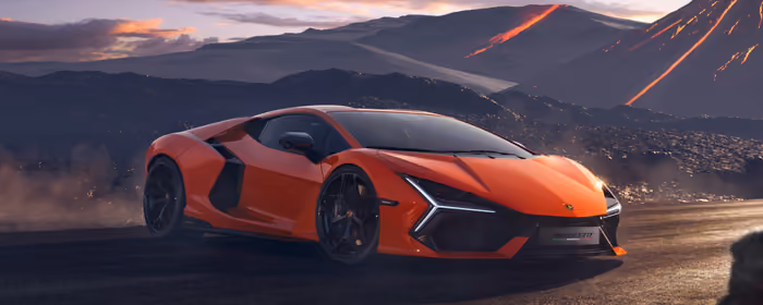Cars wallpapers: Lamborghini Revuelto, supercar, volcano, sunset