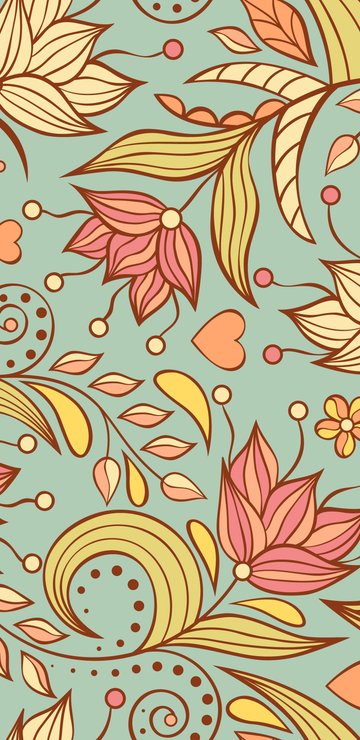 Floral Leaf Pattern Decor - Wallpapers for Samsung in 360x740 resolution